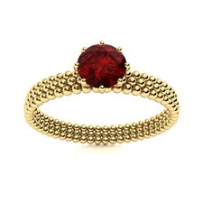 Garnet Gemstone Anniversary Prong Solitaire Ring 925 Sterling Silver