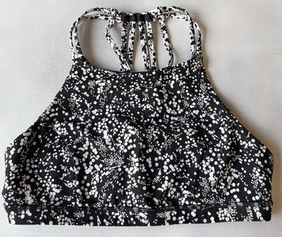Lululemon Slide With Me Bra Size 10 Chirasu Black / Chirakasu Alpine White Yoga