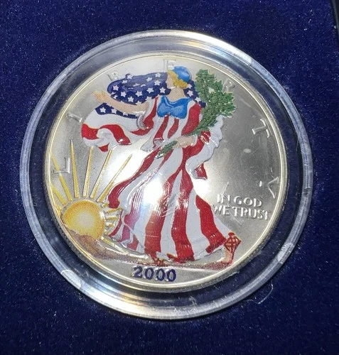 U.S. Mint 2000 American Eagle 1 oz .999 Fine Silver Colorized Coin