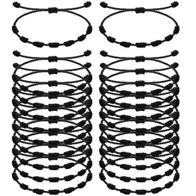 2/10er Pack Kabbala Amulett 7 Knoten Glück rot Schnur Zopf Armband Schutz