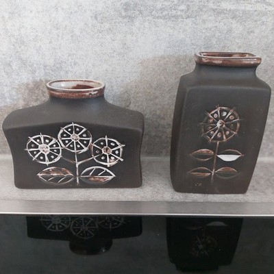 2 kleine Vasen Keramik Vintage Ceramic/Pottery PRAGA Prague Bohemia/Czech 