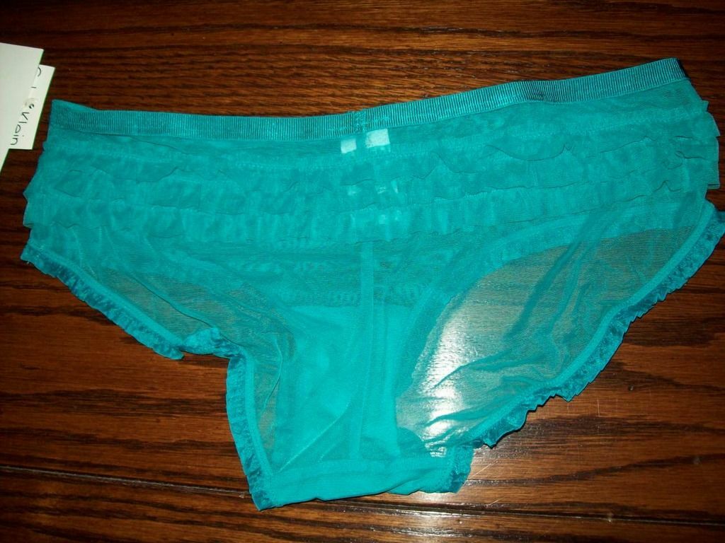 NWT CALVIN KLEIN RUFFLE TRIM HIPSTER PANTIES NYLON SPANDEX D1571 8TM