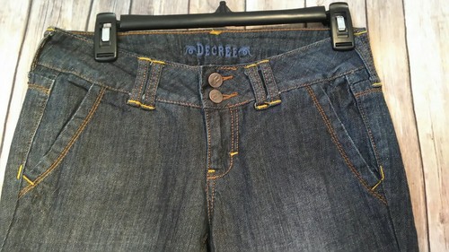 Decree Stretch Flare Flap Pocket Denim Jeans Women's Size 3 Waist 28" - Picture 4 of 8