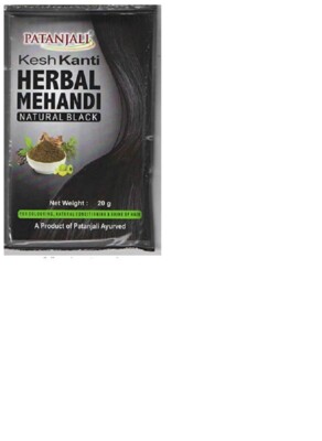 Patanjali Kesh Kanti Herbal Mehndi, 20g - Natural Black - India