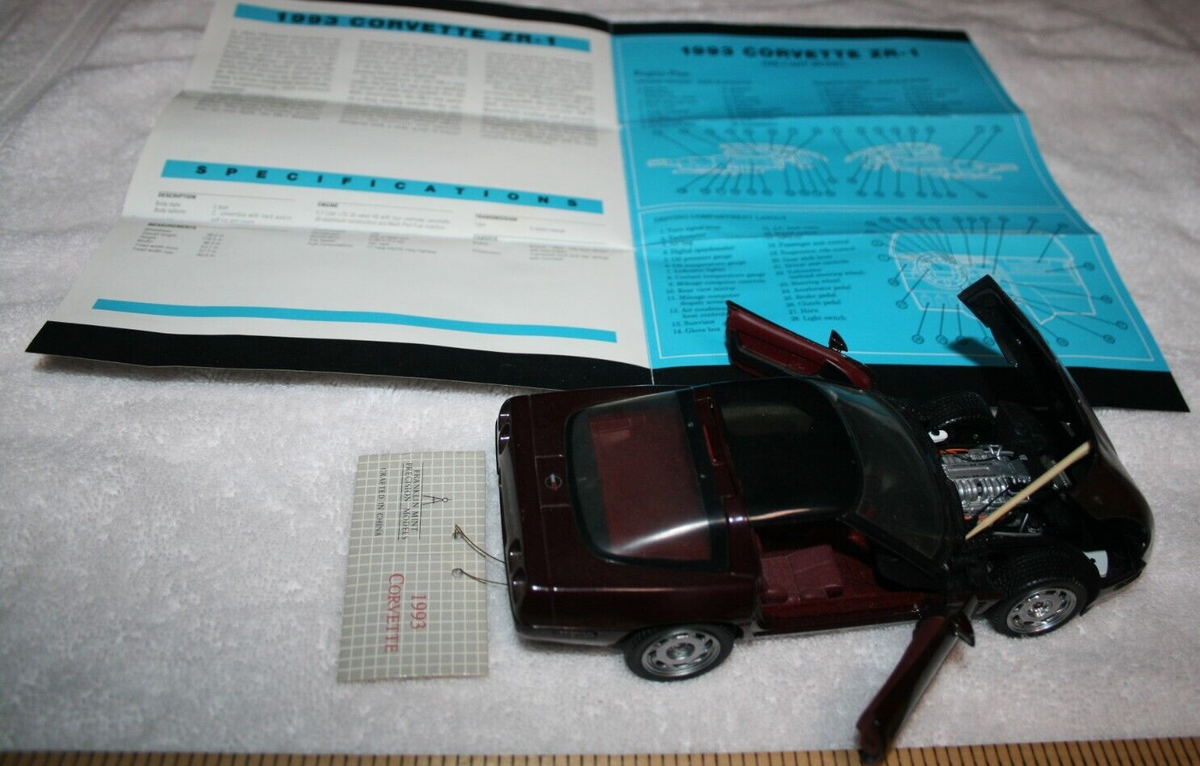 Franklin Mint 1993 Corvette ZR-1 Burgundy 1:24 Scale Model Car | eBay