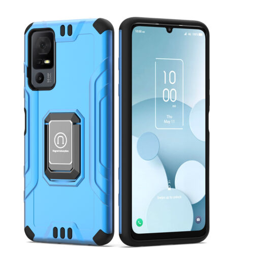 Tempered Glass / Metallic Kickstand Cover Phone Case For TCL 40T 40 T T608DL - Picture 6 of 25