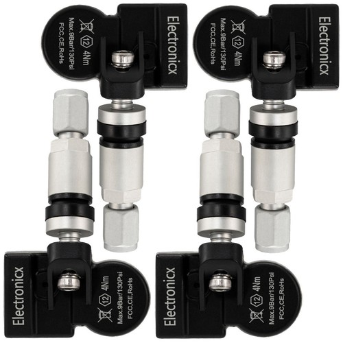 4 capteurs de pression des pneus TPMS, vanne métallique argent pour Porsche Boxs
