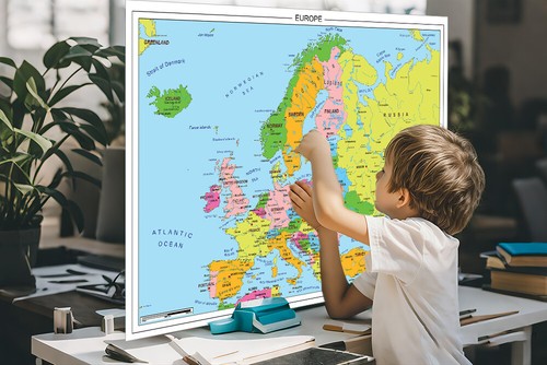 150x100cm Europe Map Political Distribution Print Poster Wall Mural School Decor - Picture 9 of 9