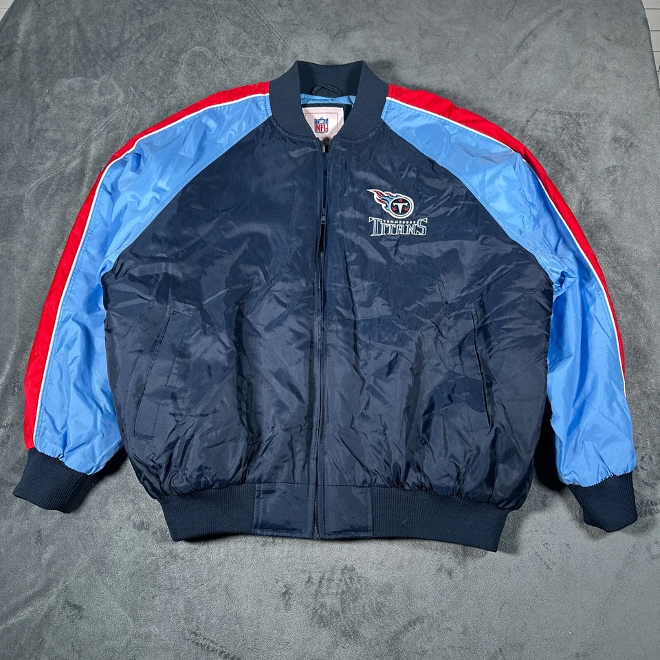 Vintage Tennessee Titans Jacket Mens Extra Large Blue Colorblock G-III G3 Bomber - Image 3 of 4