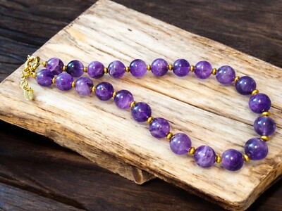 Stauer Grand Entrance Amethyst 16mm Beaded Ball Necklace