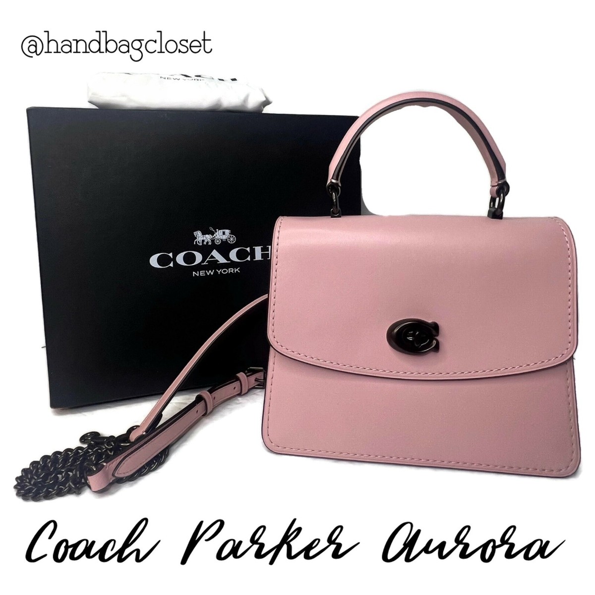 お値下げ⭐︎新品未使用⭐︎COACH バニティバッグ ピンク Coach Parker Top Handle Pewter/Aurora Barbie Pink 52664 Bag | eBay
