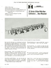 McCormick International 53 Series 6-Row Cultivator advertising 2p 1966 IH