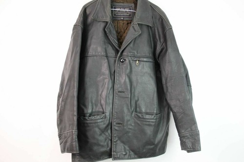 Mens R.I Black Leather Jacket size L No 