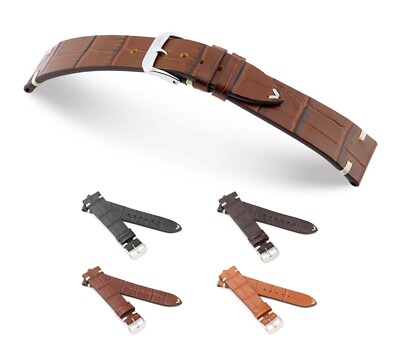 RIOS1931 Uhrenarmband Alligator Style ''Hollywood'', 18-22 mm, 3 Farben, neu!