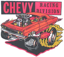 1963 Chevy Racing Division Vintage 70's Roach T-Shirt transfer / Iron on.NOS X12