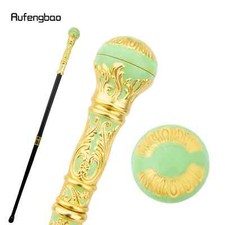 Golden Light Green Luxury Round Handle Fashion Stick Party Decorative Cane 93cm
