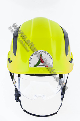 CASCO ELMETTO GIALLO AV + OCCHIALI PROTETTIVI PROTEZIONE CIVILE CON  RIFRANGENTI | eBay