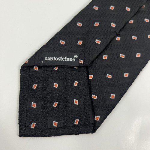 Cravate Italienne Santostefano Italo Ferretti - Soie 100% - Doré/Marron/Noir - Neuve Sans étiquettes
