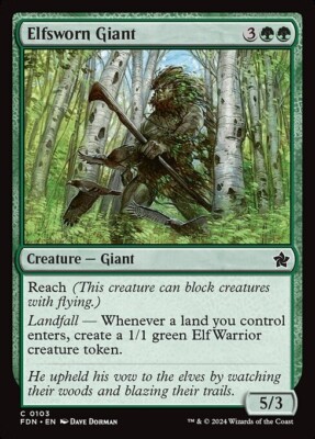 MTG C REGULAR - ELFSWORN GIANT 0103 (FDN) FOUNDATIONS
