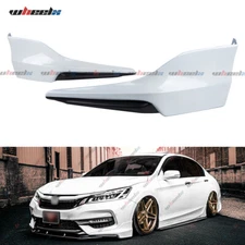 For 2016-2017 Honda Accord 4DR HFP Style White Black Front Bumper Spoiler Lip 2X
