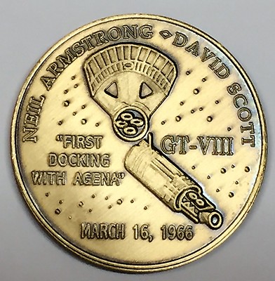N408       NASA  SPACE  COIN /  MEDAL,  GEMINI    GT-8  ARMSTRONG & SCOTT