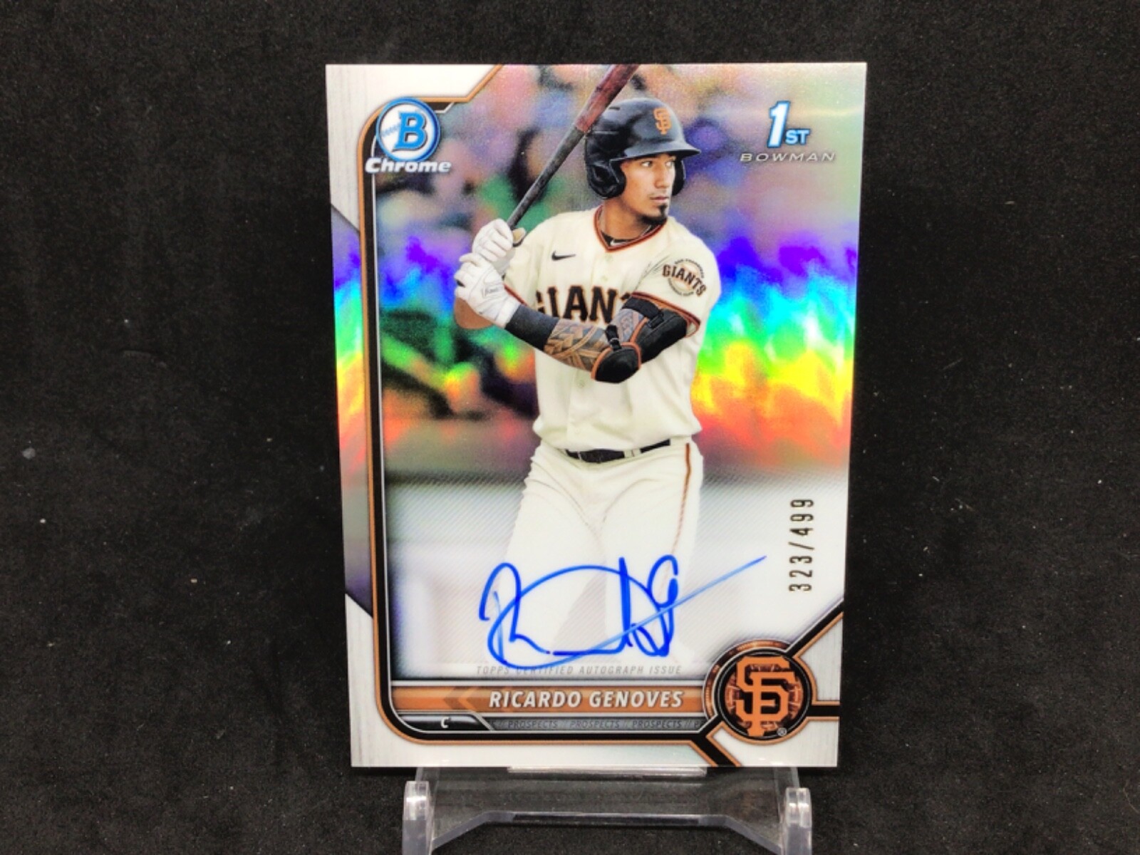 2022 Bowman Chrome 1st Refractor Auto Ricardo Genoves /499 Giants