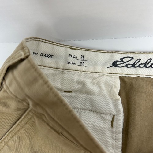 Eddie Bauer Legend Wash Men's Brown Khaki Cotton Work Chino Pants Size 36x32 - Picture 3 of 9