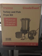CreoleFeast TFS3010 30 Qt Turkey + 10 Qt Fish Fryer Boiler Steamer Set NEW