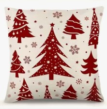 Winter Trees Red  White Christmas Throw Pillow Covers Winter Holiday Home Decor