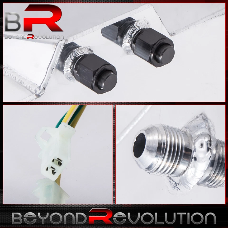 Tanque de combustible de gas de aluminio de 13 galones/50 litros tapa negra + accesorio giratorio de línea de aceite Foto 3 de 4