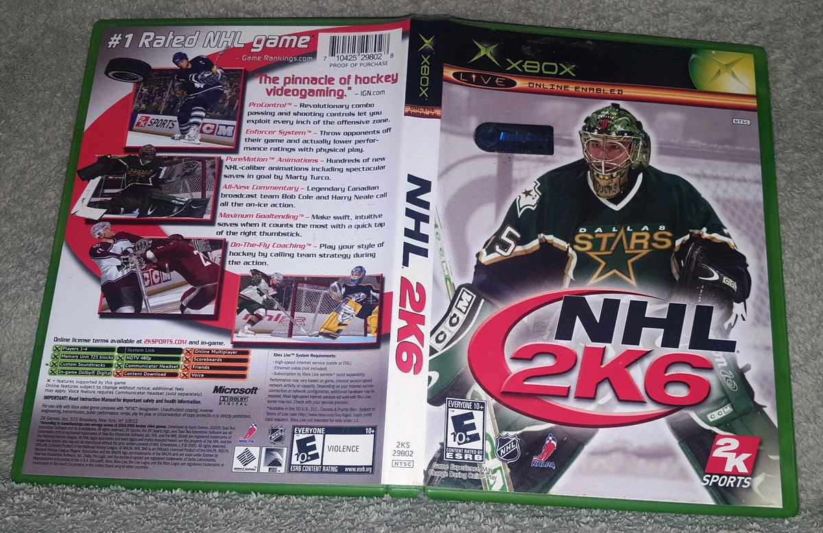 NHL 2K6 2006 06 Original Microsoft XBOX Hockey Sports 710425298028.