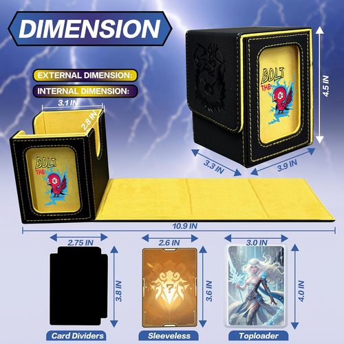 MTG Commander Deck Box - Holds 100 Double Sleeved Cards, Yellow - Picture 3 of 12