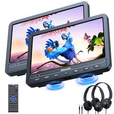 2X10.1" Full HD Auto TV Kopfstütze Fernseher DVD Player AKKU HDMI USB Für Kinder