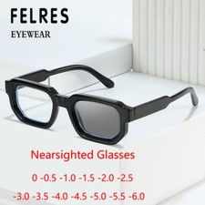Square Photochromic Myopia Nearsighted Glasses For Men Women Fashion Sunglasses