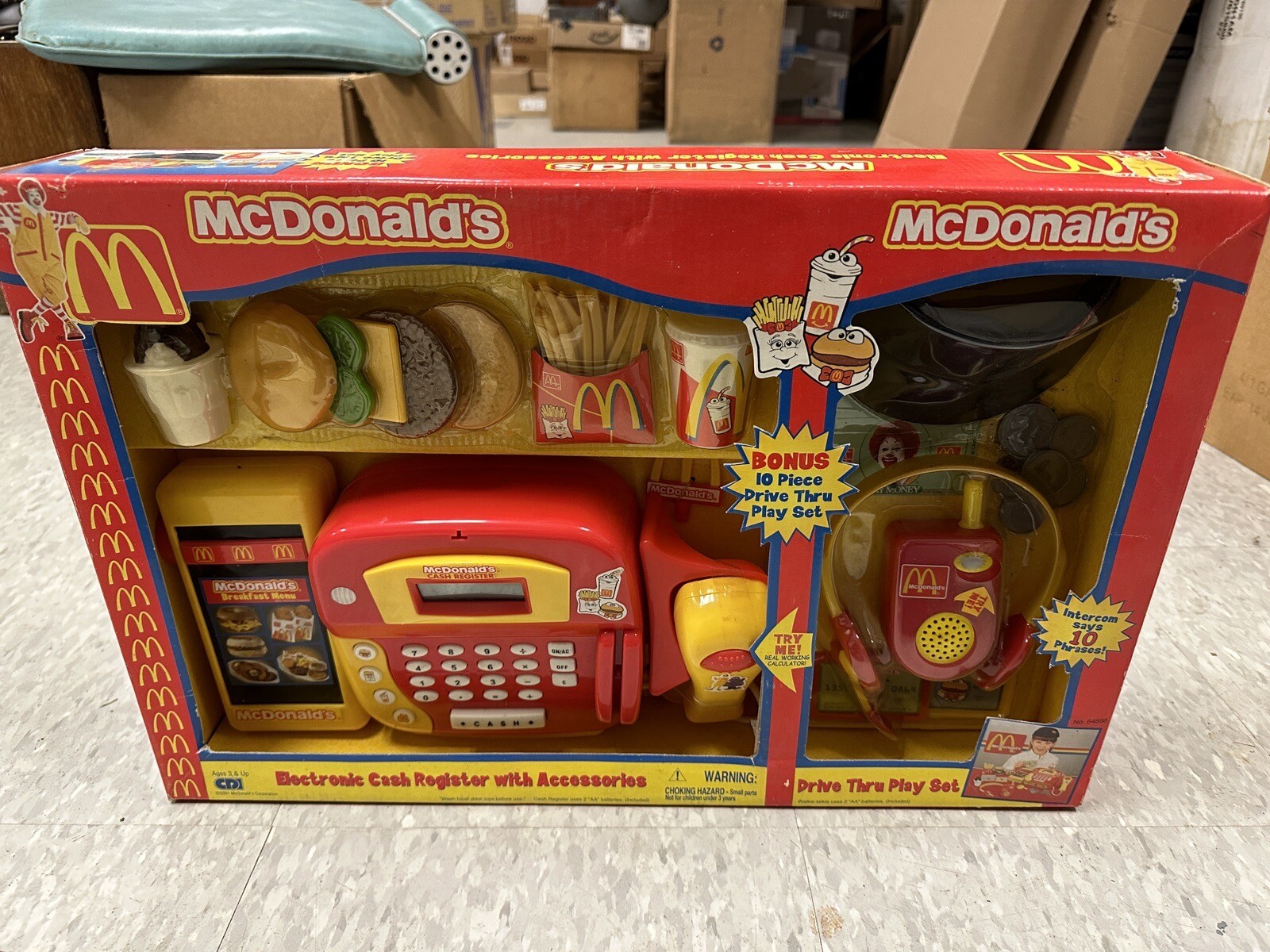 2001 McDonalds Electronic Cash Register Drive Thru Playset New Sealed Box Rare