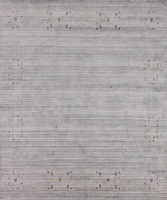 High-quality Gray Hand-woven Wool Square Rug Durable Gabbeh Rug 8x8 ft