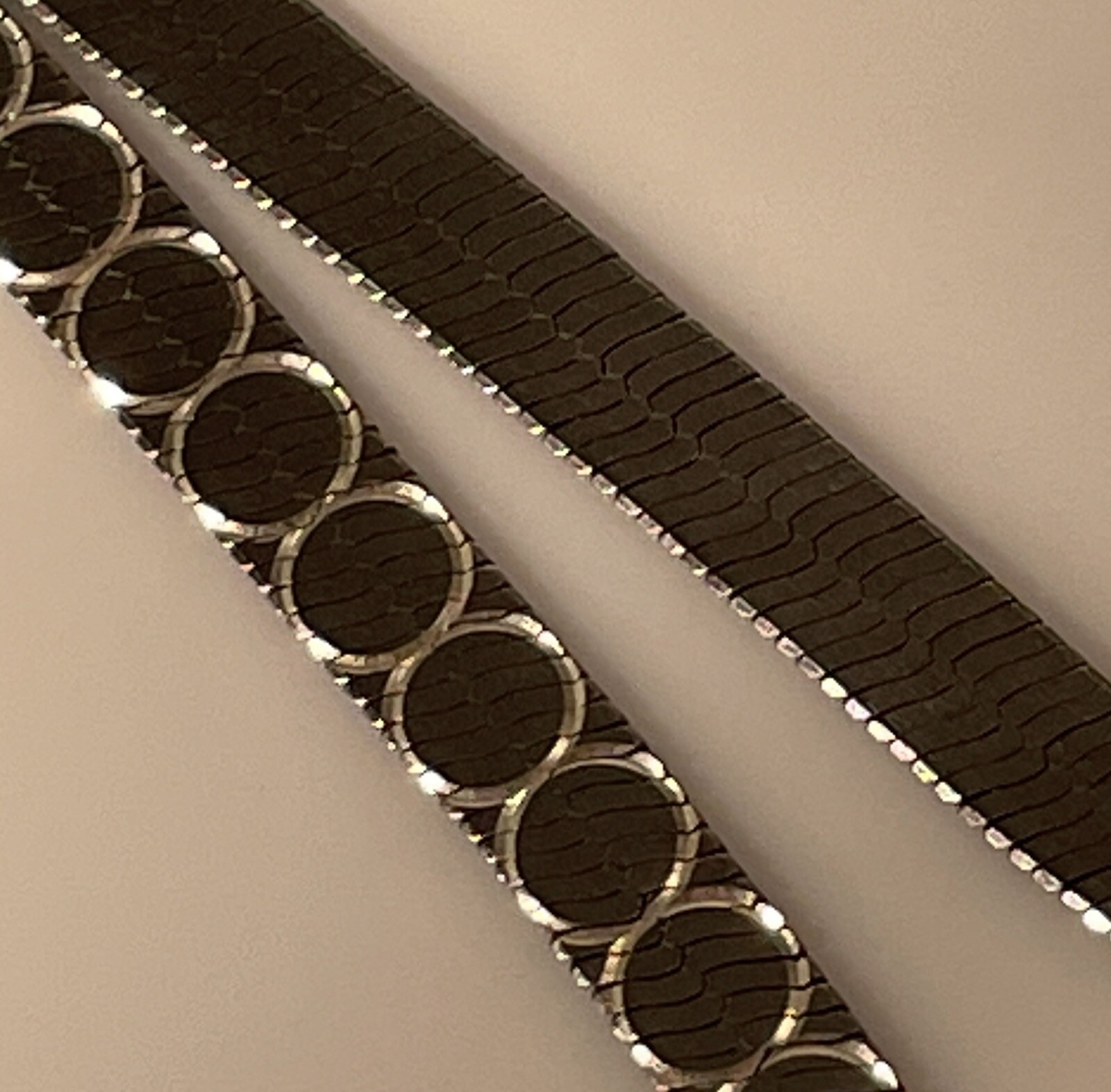 925 Sterling Silver Engine Turned Herringbone Cha… - image 8