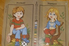 Set of 2 New Needlepoint Canvas DIAMANT, Made in EU