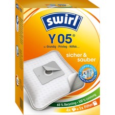 SWIRL Y 05 | 4 Staubsaugerbeutel | für Grundig, Privileg, Nilfisk