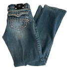 Miss Me JE518OE6L Women's Flap Pockets Boot Jeans 27x30 (actual 28x30) Bejeweled