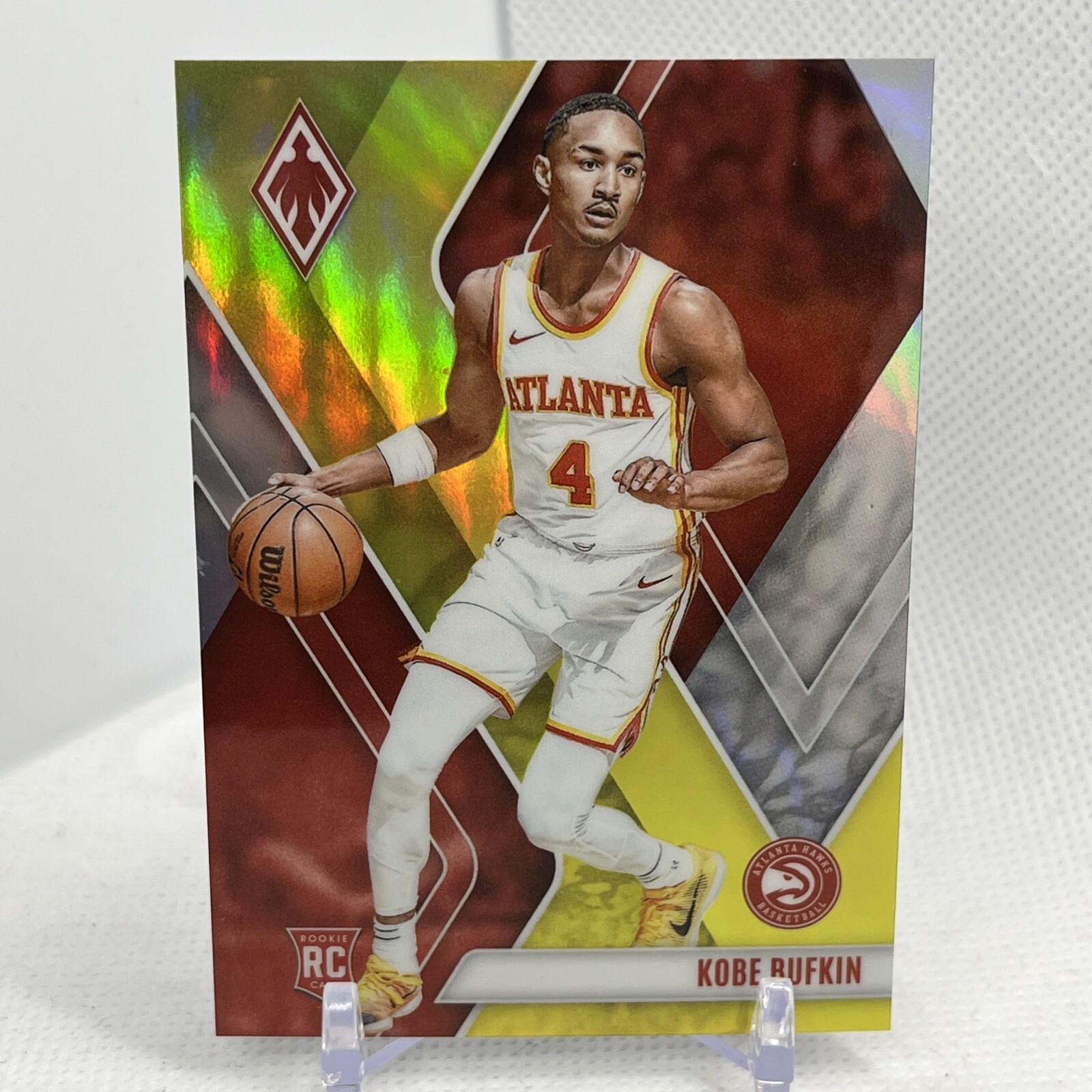 2023-24 Panini Phoenix Kobe Bufkin #284 Yellow Refractor /49 RC Rookie Hawks