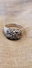 Vintage Sterling silver handmade ring, 925 band with Marcasite, stamped 925