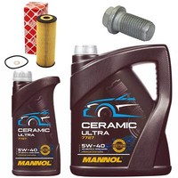 MotoröL Filter Set Mannol 5W-40 6 Liter + Schraube FüR Mercedes C-Klasse CLK SLK