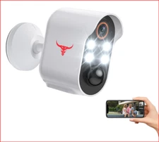 Security Camera with AI Human Detection, Night Vision, 2-Way Talk