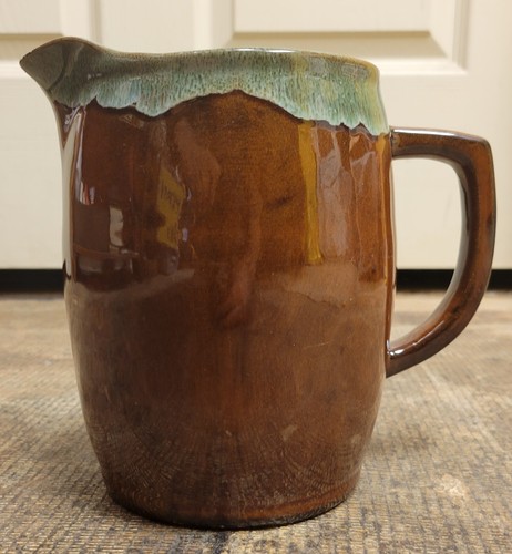 Anna Van Briggle Green on Brown Drip Glaze Pitcher - Picture 2 of 4