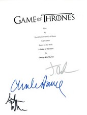 GAME OF THRONES Cast Signed Pilot Script x3 Aidan Gillen Dance J Anderson COA