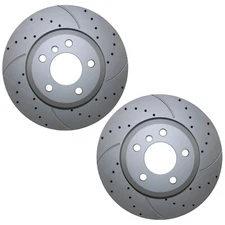 Bison Performance Pair 2 Front Drilled Coated 325mm Brake Rotors for BMW E83 X3