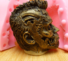 3D Cyborg Head Reusable Silicone Mould Resin Craft DIY Candle Halloween Decor