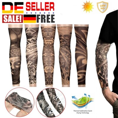 5 Stück Tattoo Armkühler Armlinge Basketball Golf Sport UV-Sonnenschutz Sommer