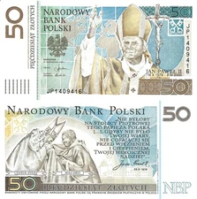 Poland 50 złoty 2006 P-178 "Pope John Paul II" UNC in folder